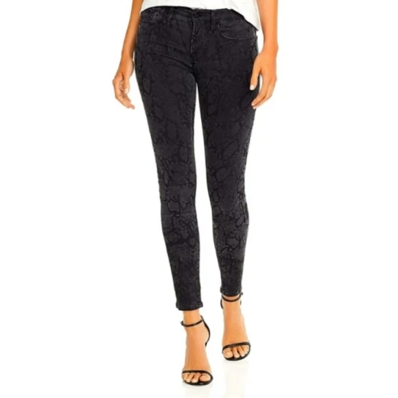 FRAME DENIM Le Skinny De Jeanne Tonal Python Snake Print Jeans - Picture 2 of 14